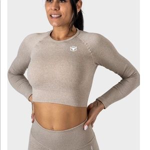 Cropped long sleeve workout top